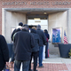 The line at University Heights Library polling place outside Cleveland at 6:45 a.m. (Afi-Odelia E. Scruggs)